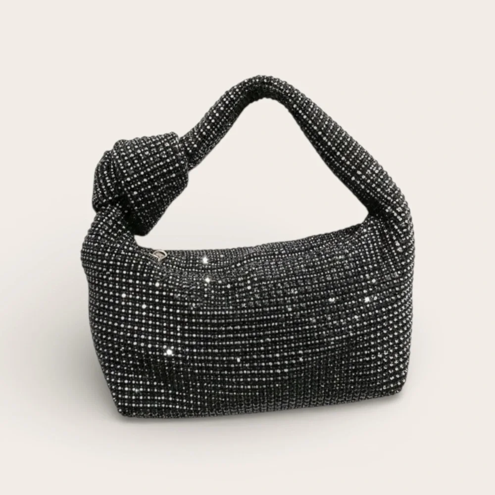 Madison West Black Rhinestone Hand / Shoulder Bag